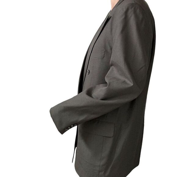 Vintage Mens Burberry 100% Wool Brown Double Breasted Dark Academia Blazer 46R - Picture 8 of 12